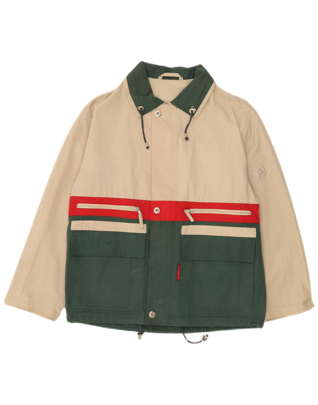 Stormy Sea Herre Utility Jacket UK 36 Small Beige Colourblock Polyester