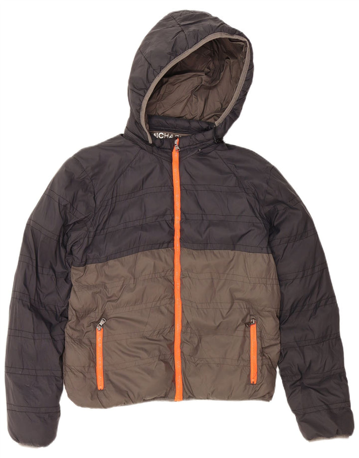 MICHAEL KORS hættejakke til drenge 15-16 år Grå Colourblock Nylon