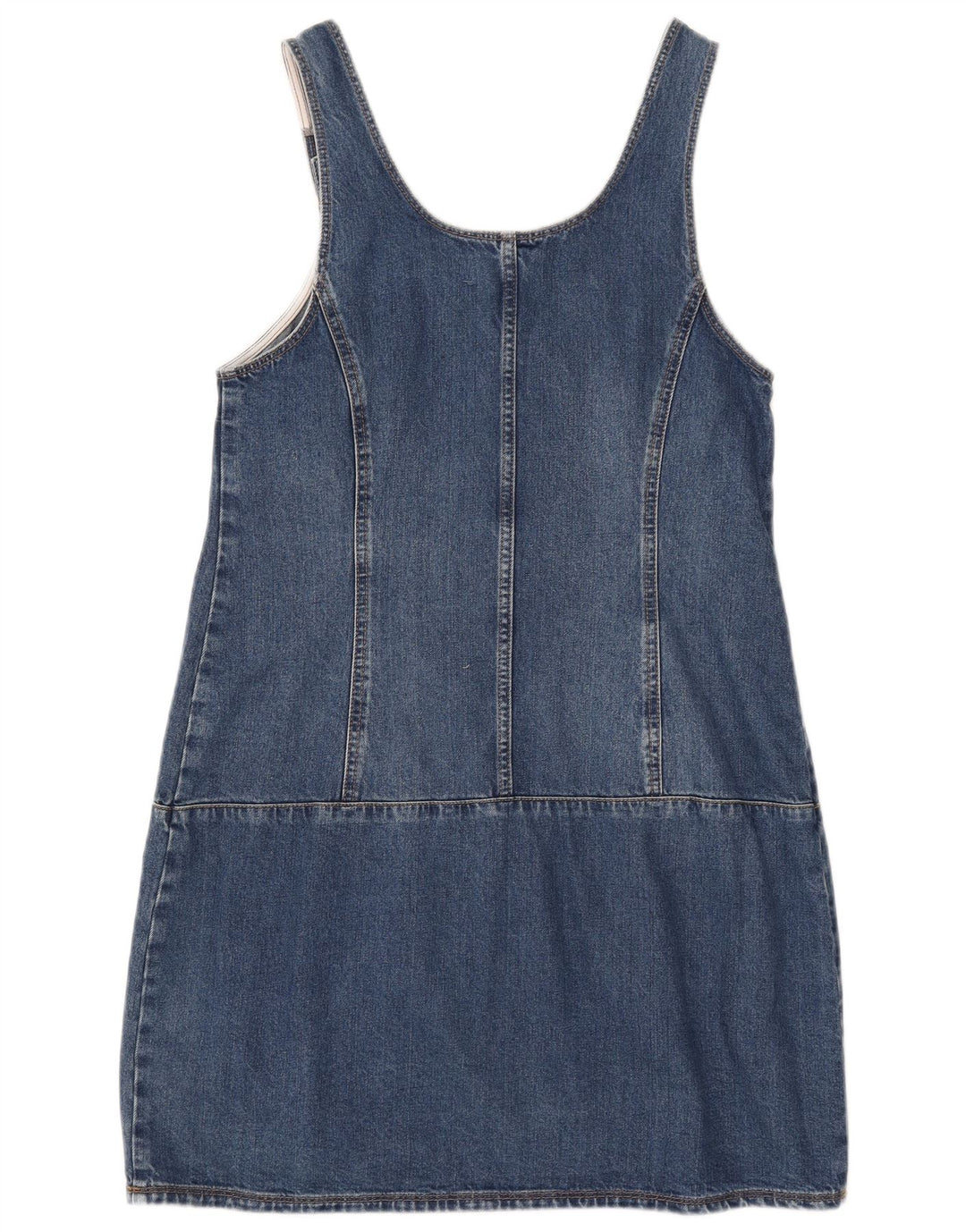 Fat Face Dame Denim Dungaree Dress UK 12 Medium Blue