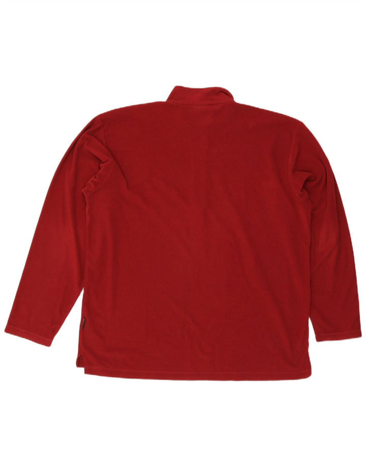 Jack Wolfskin Herre Zip Neck Fleece Jumper UK 48 2XL Rød Polyester