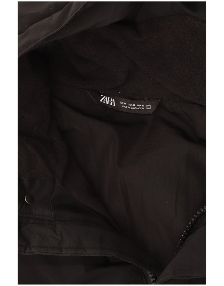 Zara Herre Hooded Polstret Frakke UK 38 Medium Black