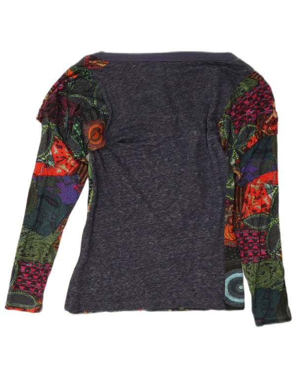 Desigual Dame Loose Fit Top Langærmet UK 6 XS Flerfarvet