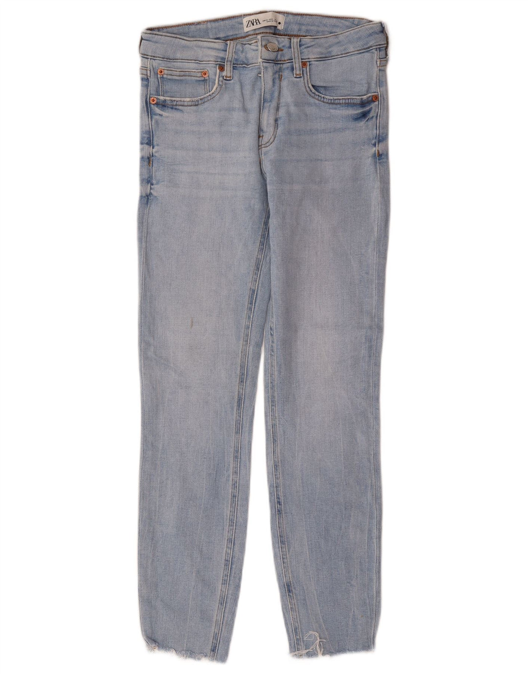 Zara Dame Slim Jeans EU 38 Small W28 L27 Blå Bomuld