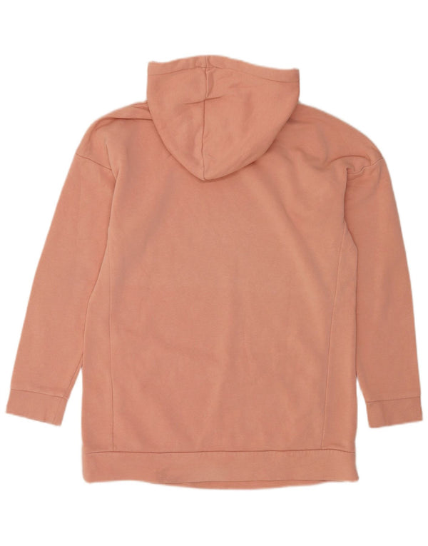 Adidas Dame Grafisk Oversized Hoodie Jumper UK 8/10 Small Pink Bomuld