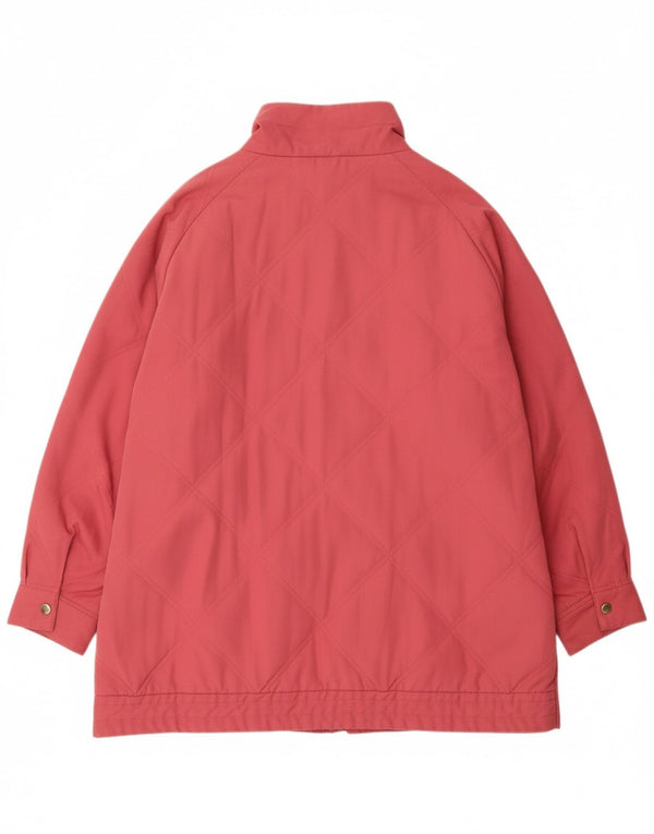 VINTAGE Quiltet jakke til kvinder UK 22 3XL Pink Polyester