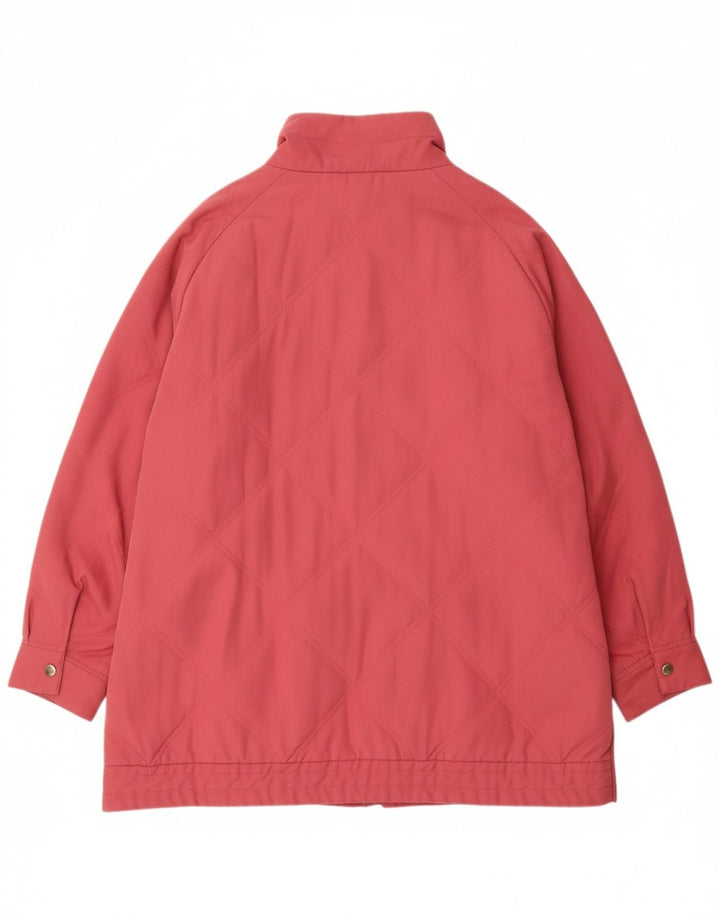 VINTAGE Quiltet jakke til kvinder UK 22 3XL Pink Polyester