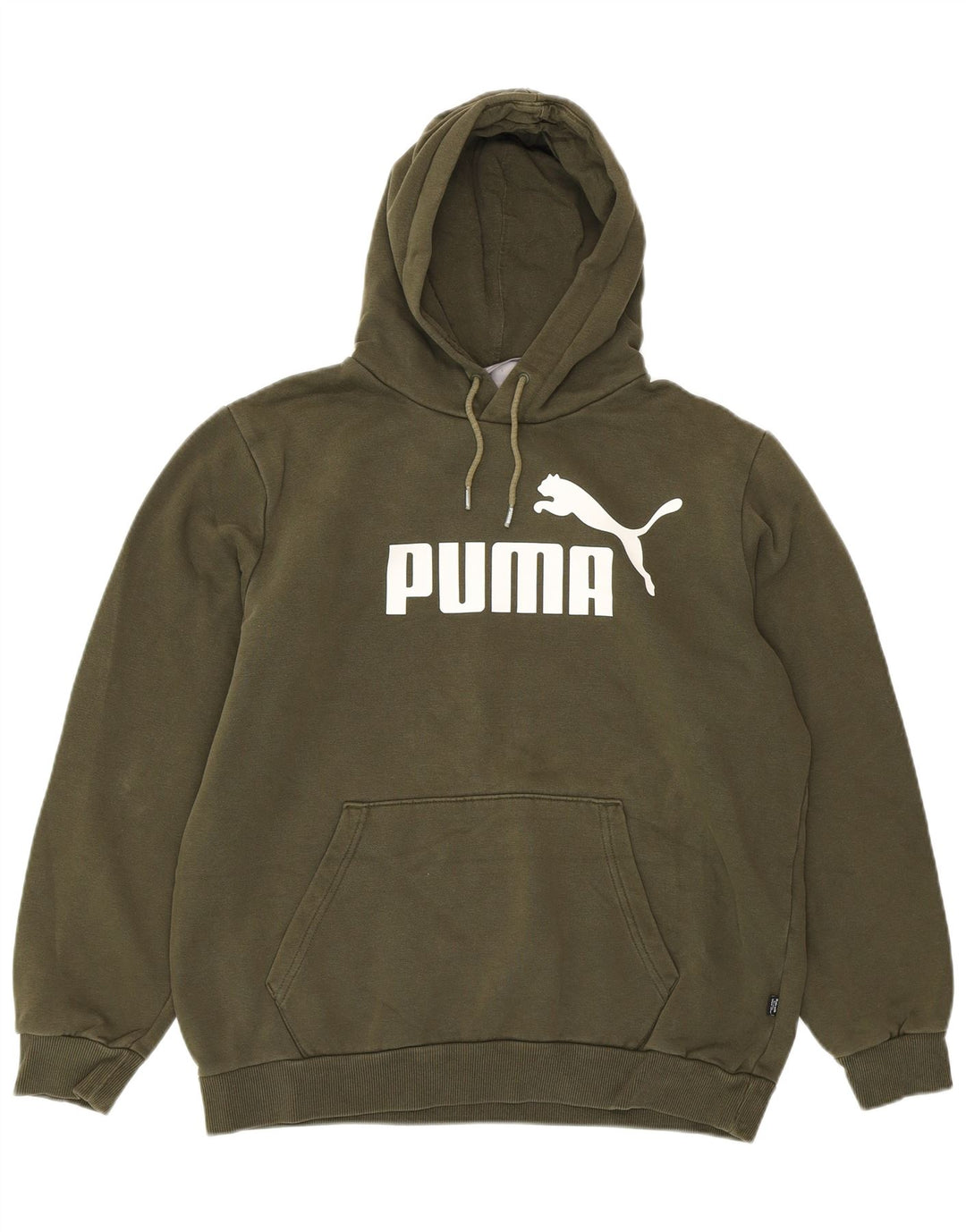 PUMA Oversized grafisk hættetrøjetrøje til kvinder UK 14 Medium Khaki Elastan