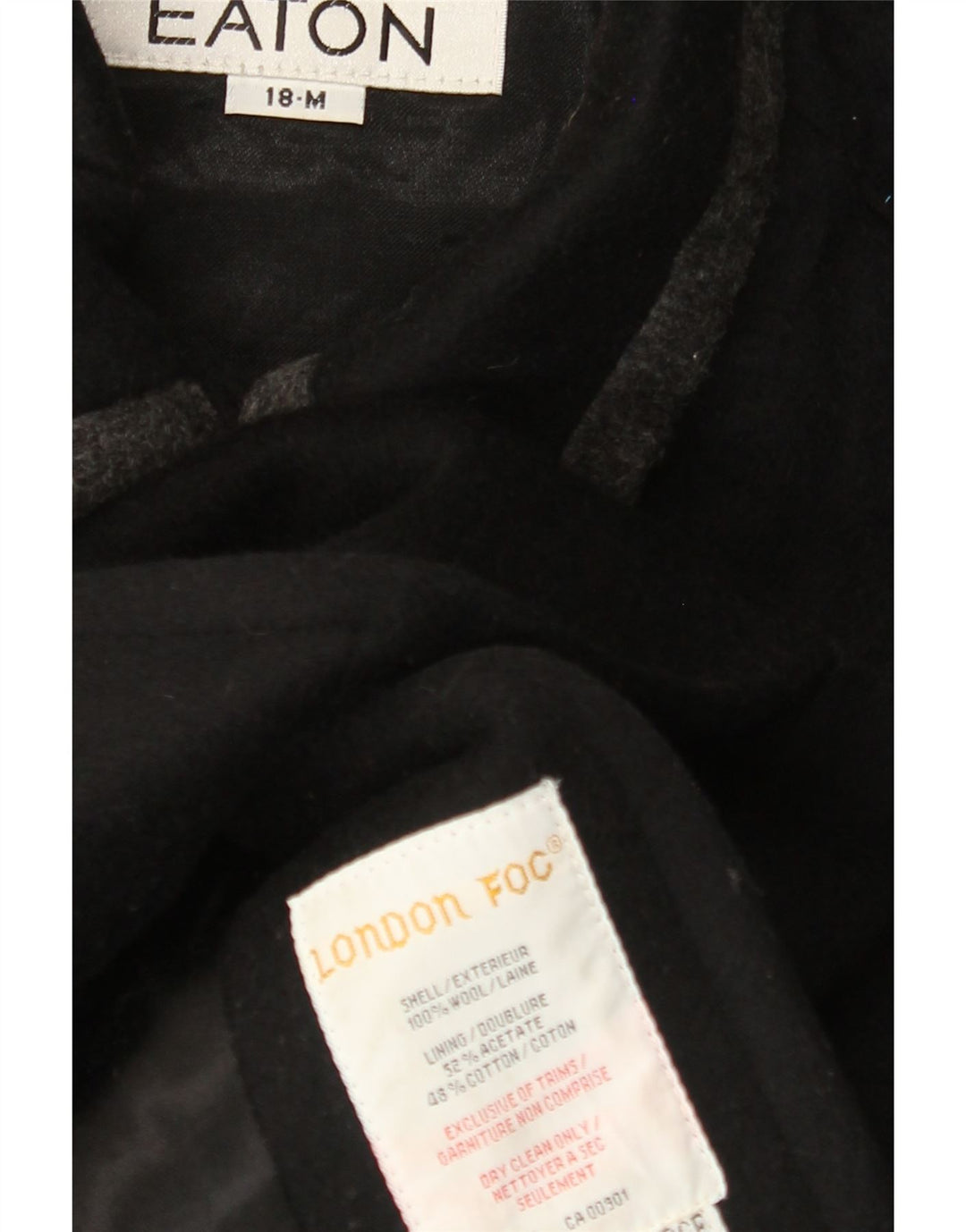 LONDON FOG Overfrakke til kvinder US 18 2XL Sort Uld