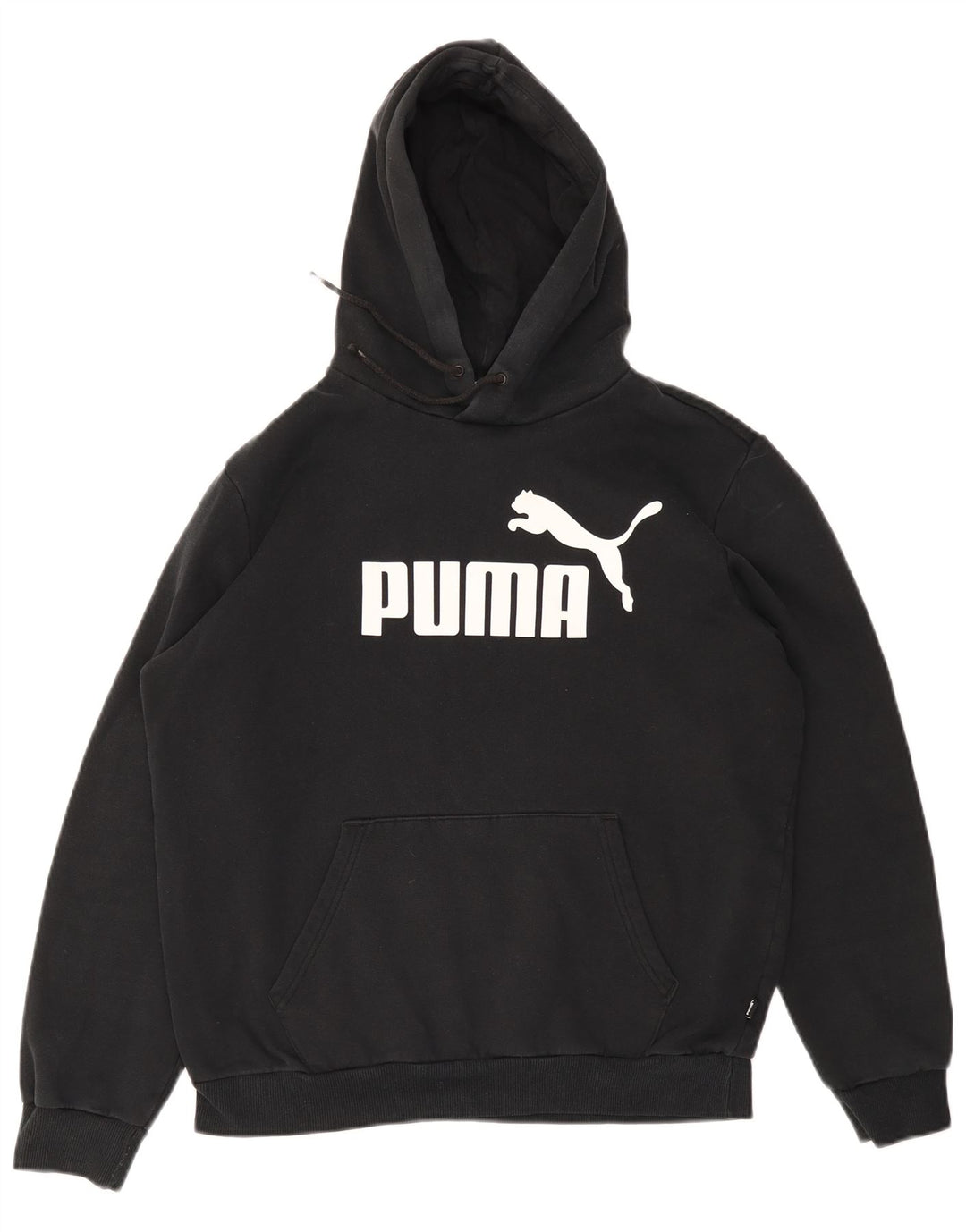 PUMA Grafisk hættetrøje til mænd mellem sort bomuld