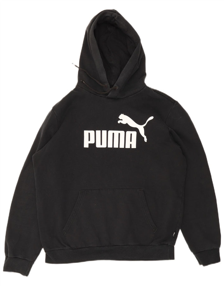 PUMA Grafisk hættetrøje til mænd mellem sort bomuld
