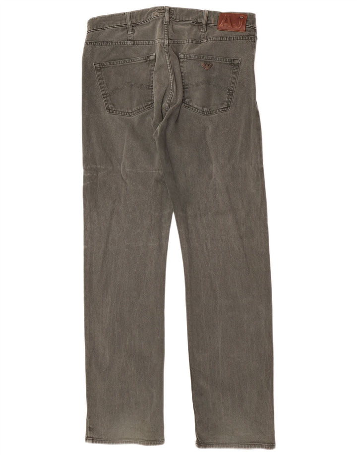 Armani Straight Jeans til mænd W36 L34 Grøn bomuld