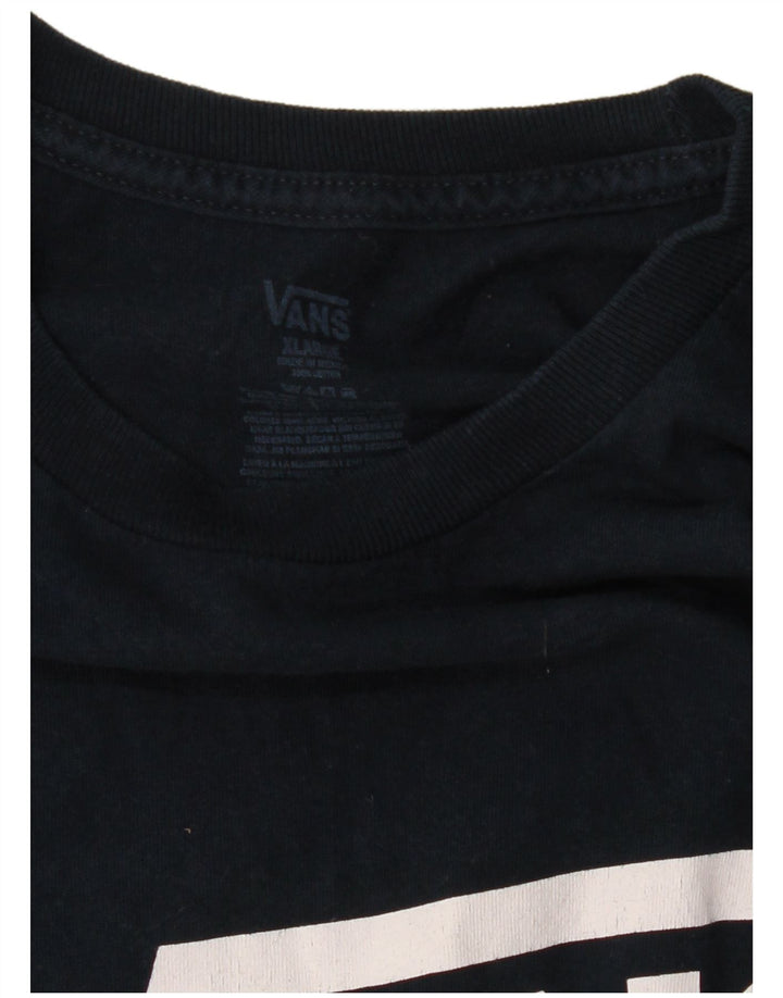 Vans Herre Grafisk T-Shirt Top XL Marineblå Bomuld