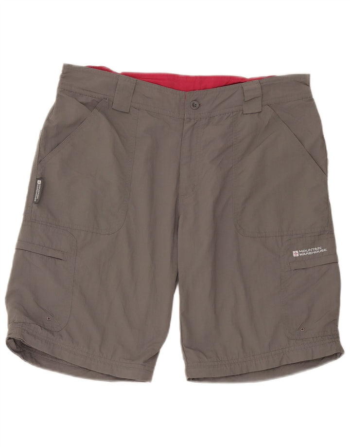 Mountain Warehouse Dame Cargo Shorts UK 14 Large W34 Grå Nylon