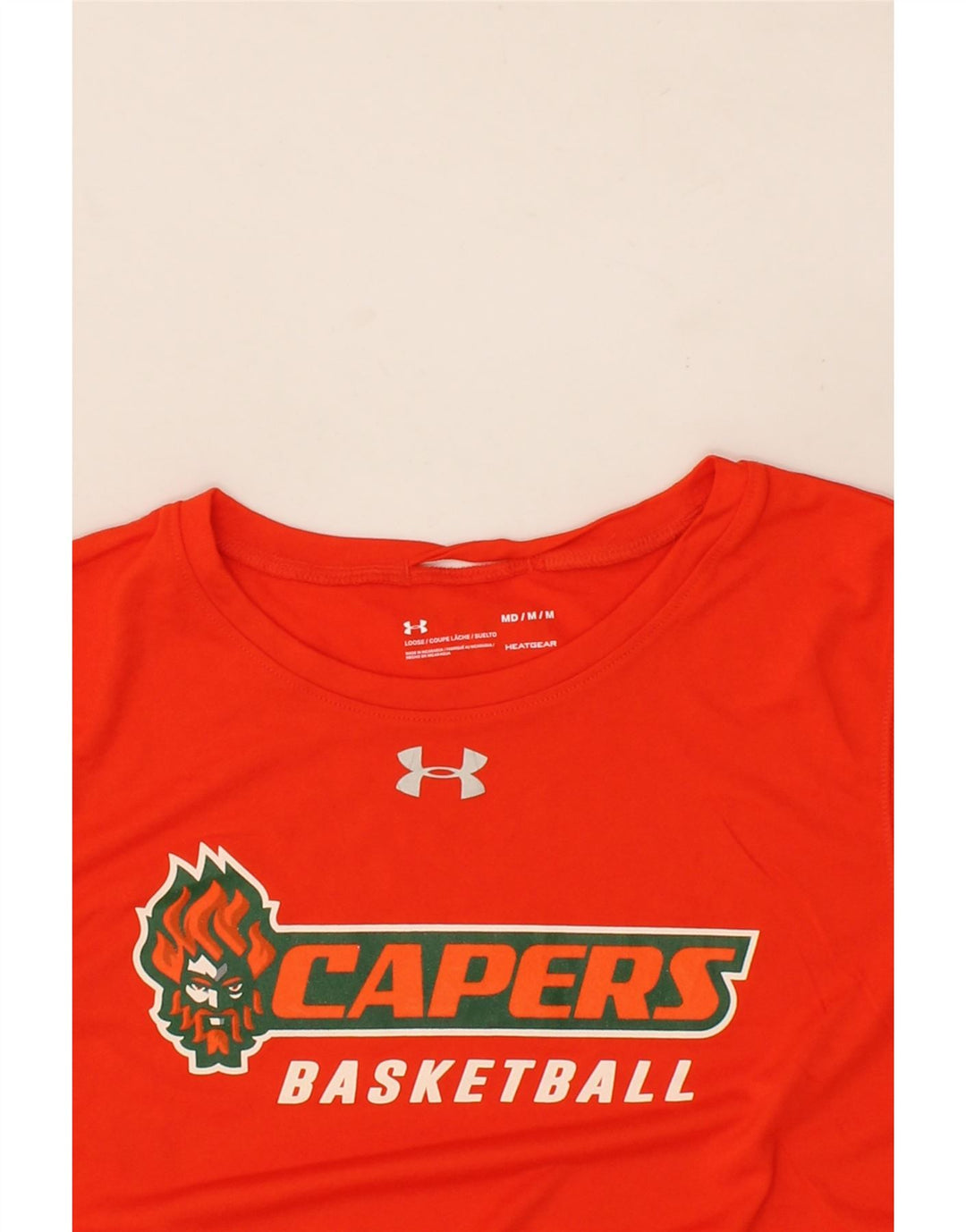 UNDER ARMOUR Mens Basketball Graphic T-Shirt Top Medium Red Polyester Vintage Under Armour and Second-Hand Under Armour from Messina Hembry 
