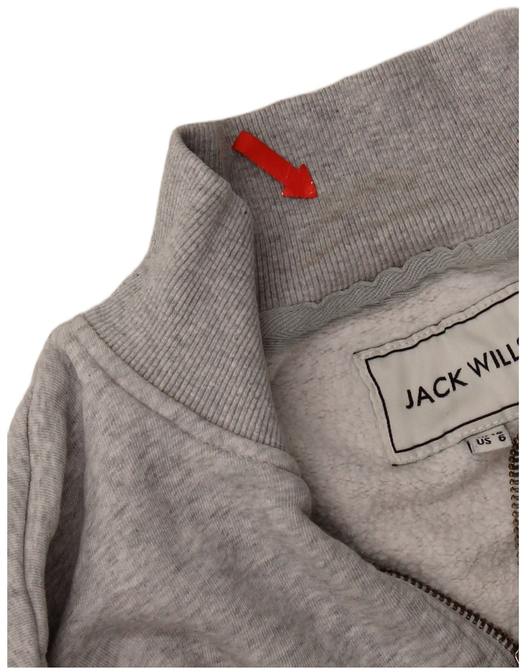 Jack Wills Womens Crop Oversized Sweatshirt Jumper UK 10 Small Grey