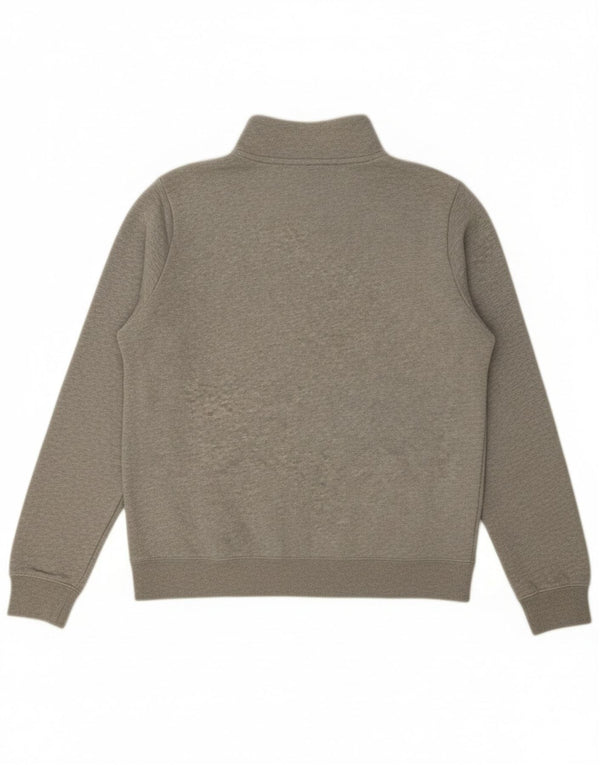 Nike Dame Oversized Zip Neck Sweatshirt Jumper UK 10 Small Grey Flecked