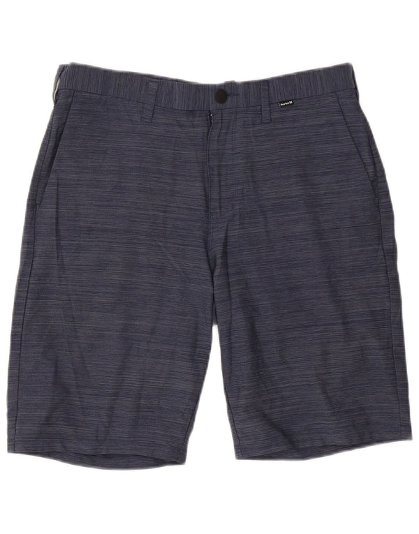 Hurley Mens Chino Shorts W32 Medium Navy Blue Pinstripe Polyester