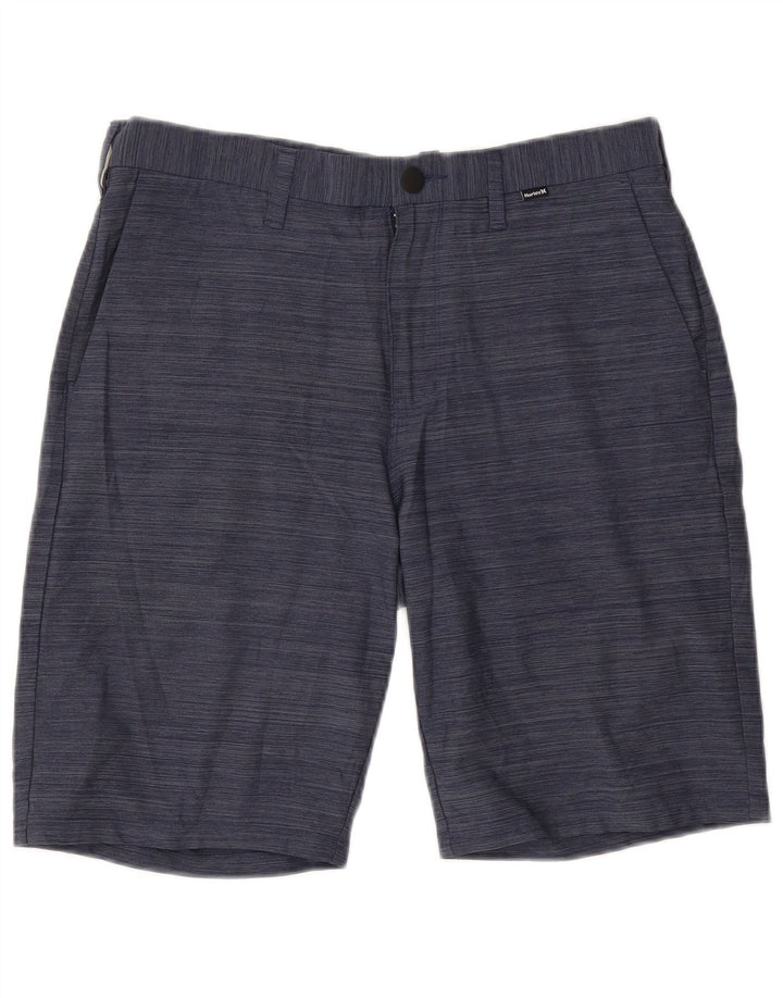 Hurley Herre Chino Shorts W32 Medium Navy Blue Nålestribet Polyester