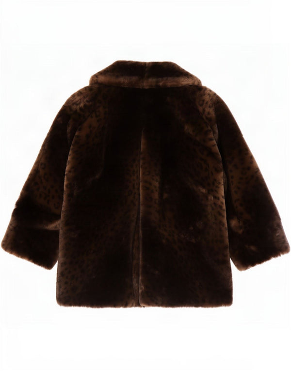 Tissavel Womens Oversized 3/4-ærmet jakke EU 44 XL Brown Animal Print