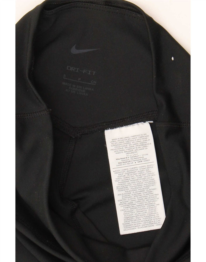 Nike Dame Dri Fit Grafiske Leggings UK 8 Small Black Polyester