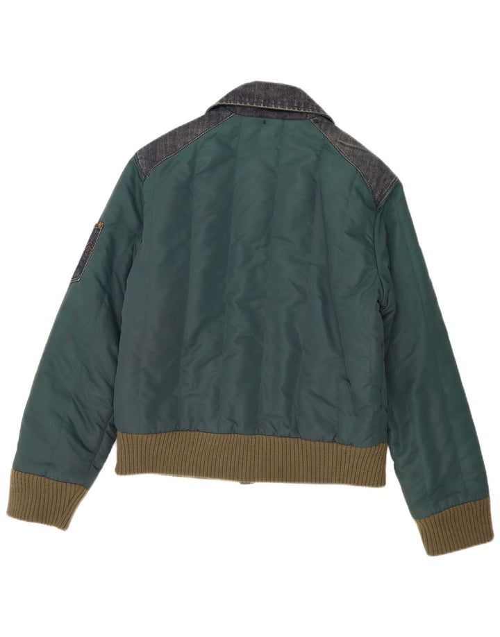 Energie Herre Bomber Jacket UK 38 Medium Green Colourblock Polyester