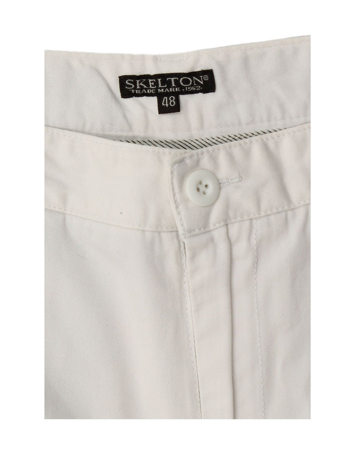 VINTAGE Chino Shorts til mænd IT 48 Medium W32 Hvid Bomuld