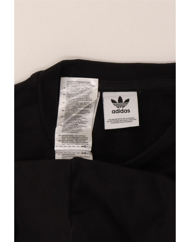 ADIDAS grafisk sweatshirt til mænd, lille sort bomuld