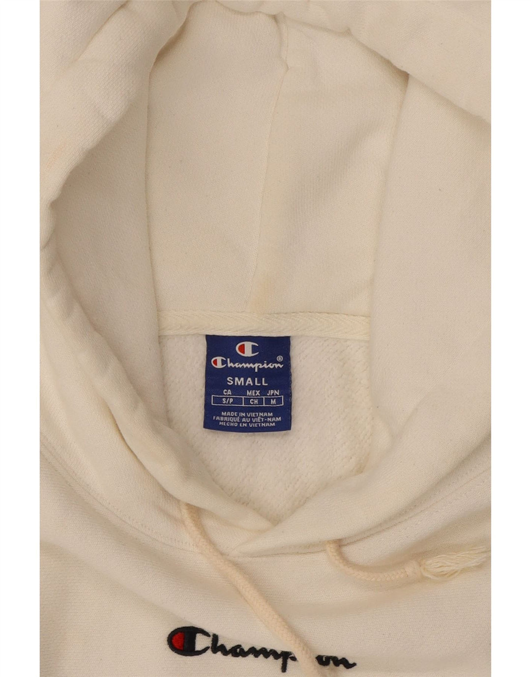 CHAMPION Mens Hoodie Jumper Small White Vintage Champion and Second-Hand Champion from Messina Hembry 