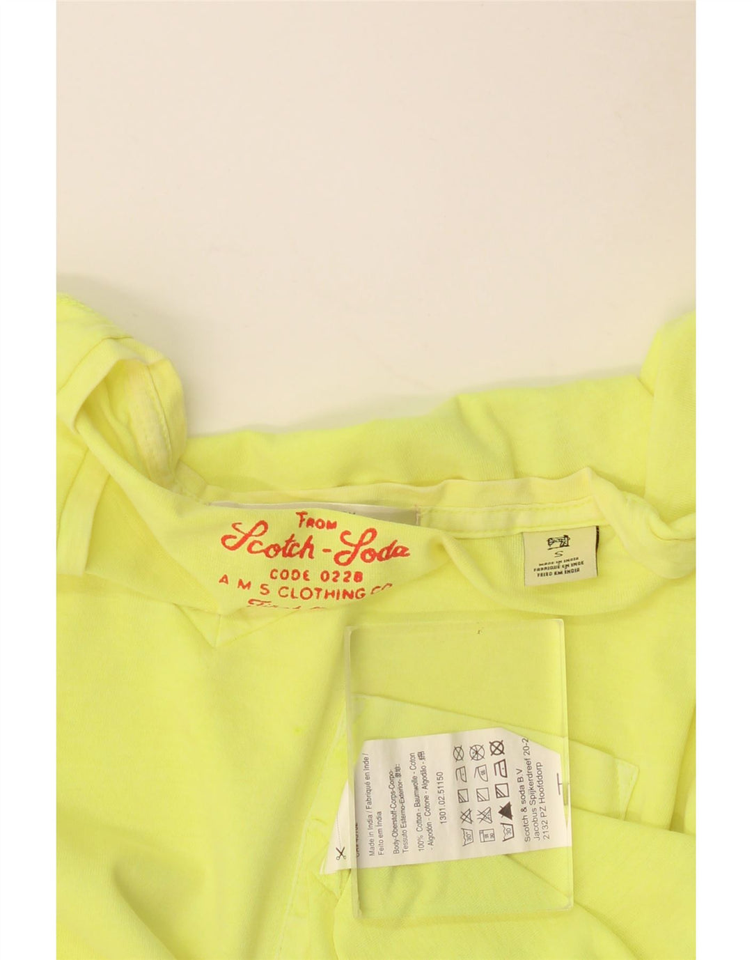 SCOTCH & SODA Herre T-Shirt Top Lille Gul Bomuld