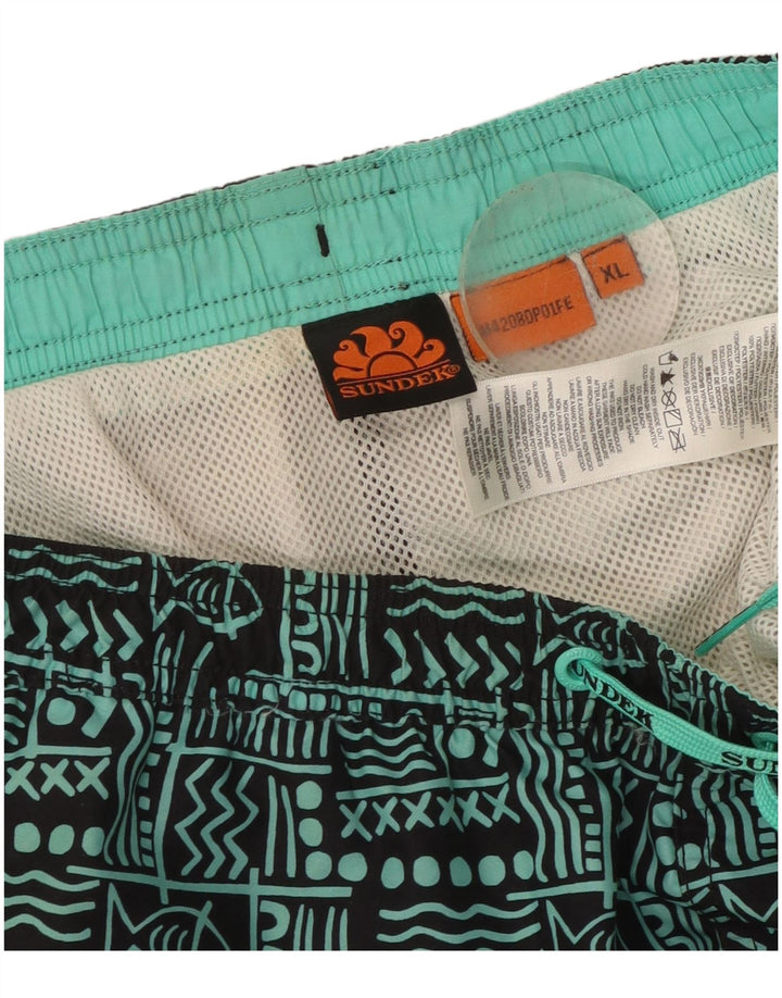 Sundek Herre badeshorts XL Sort Geometrisk Polyester