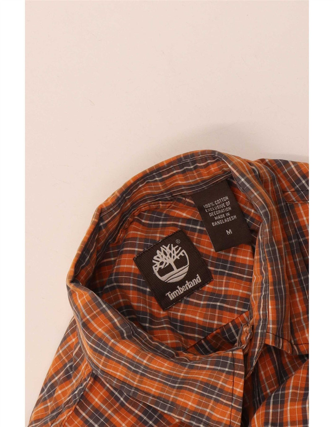 Timberland Kortærmet Herreskjorte Medium Orange Ternet Bomuld