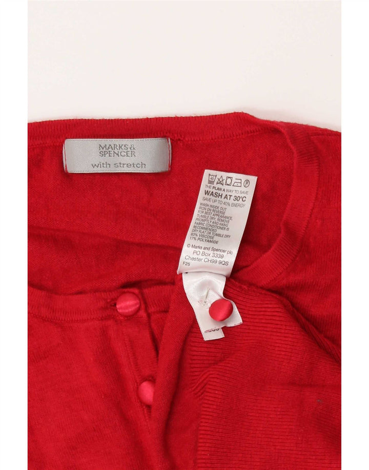 Marks & Spencer Dame Cardigan Sweater UK 8 Small Red Viscose