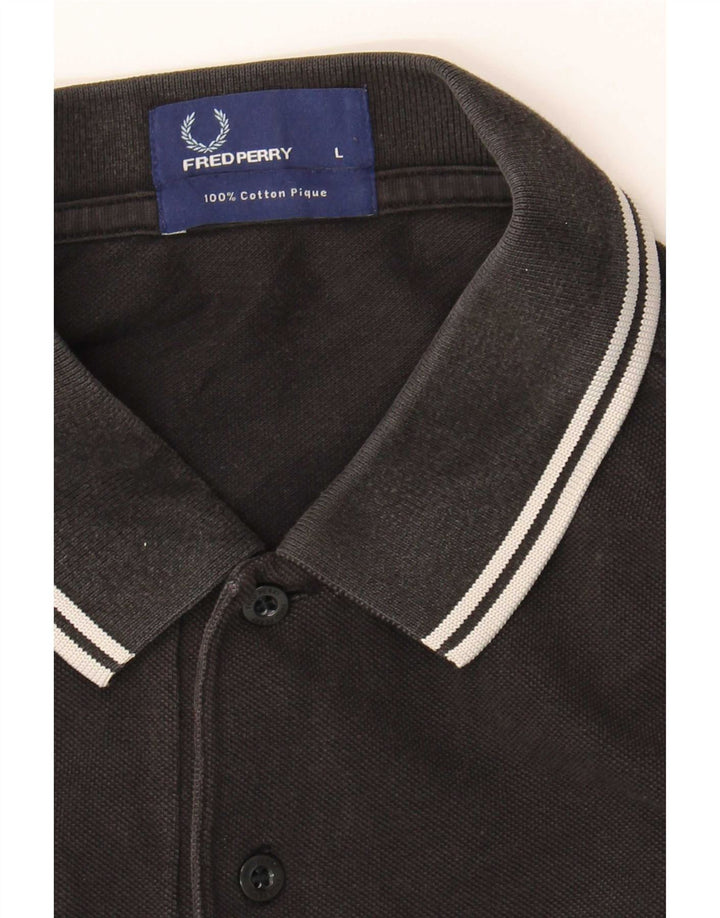 Fred Perry Herre poloshirt Stor sort stribet bomuld