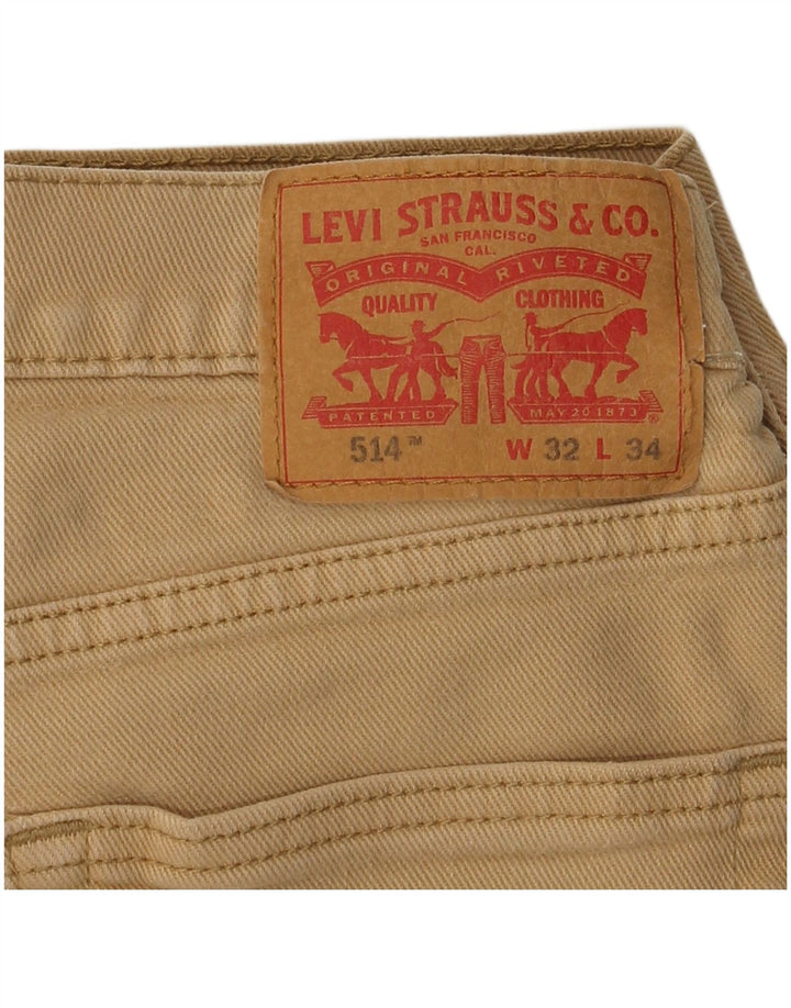 LEVI'S Herre 514 lige fritidsbukser W32 L31 Beige bomuld