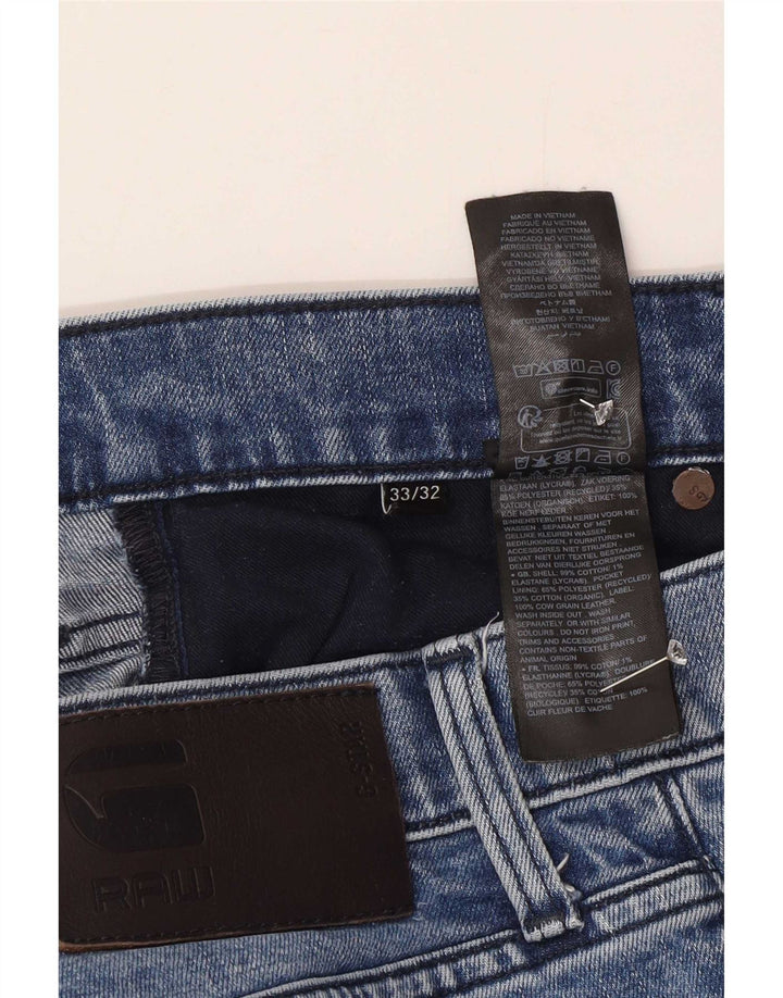 G-Star Herre 3301 Distressed Slim Jeans W33 L32 Blå Bomuld