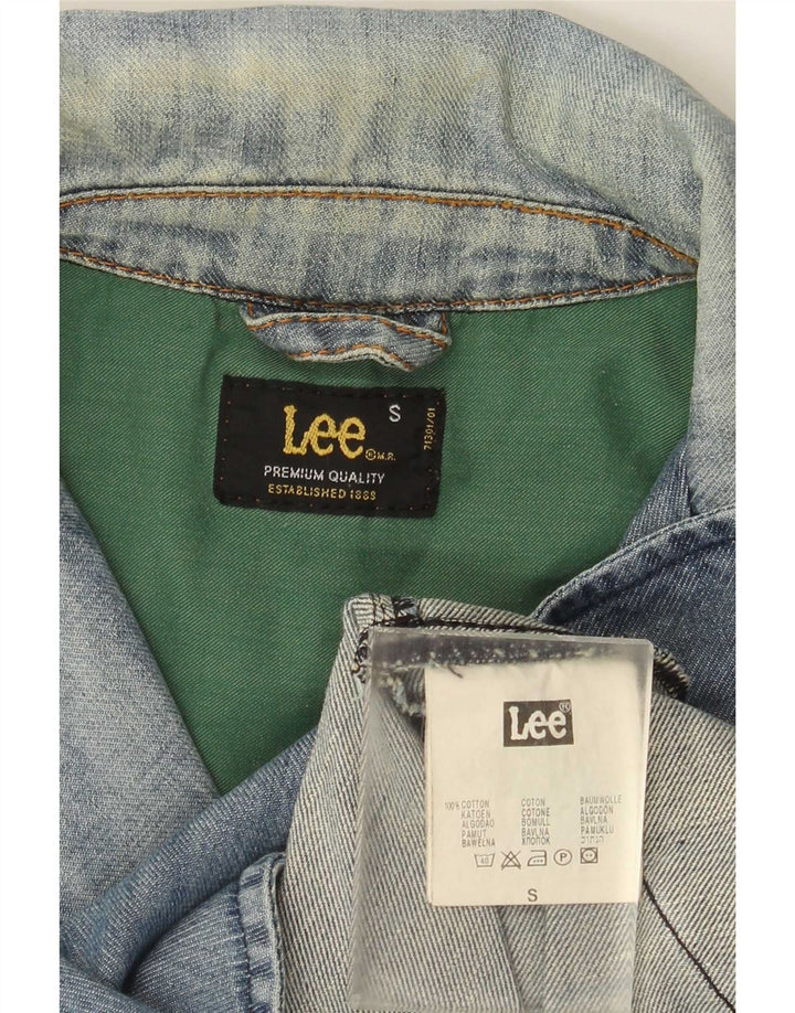 Lee Dame 3 Knapper Denim Blazer Jacket UK 10 Lille Blå Bomuld