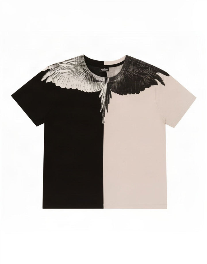 Marcelo Burlon Herre grafisk T-shirt Top Medium Sort Colourblock