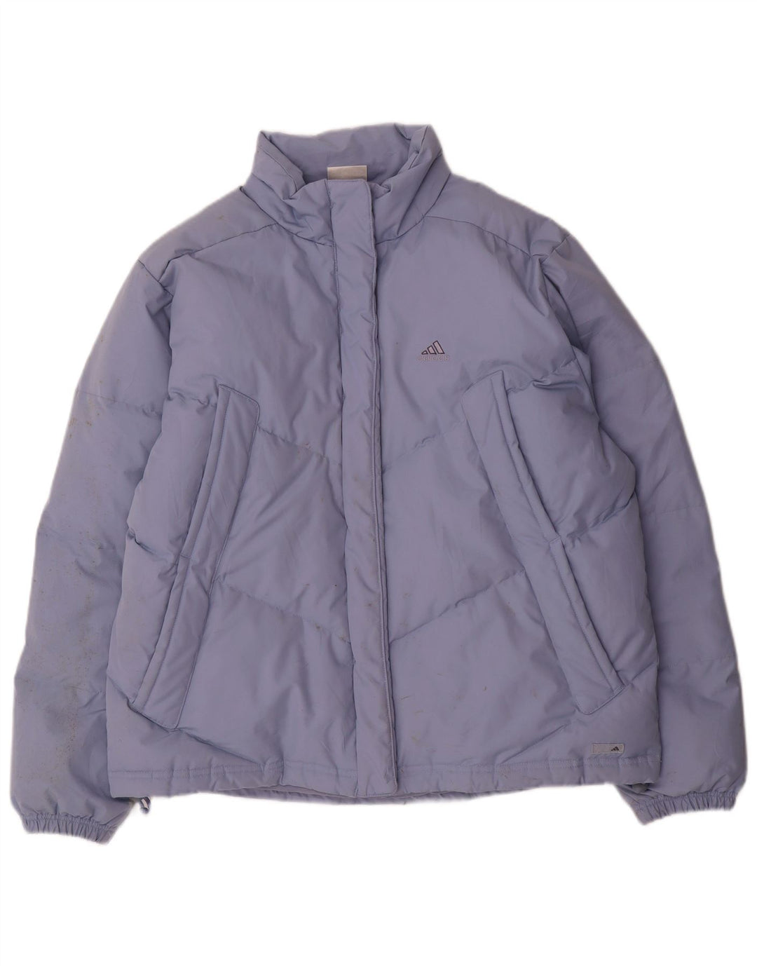 Adidas Dame Oversized Polstret Jakke UK 14 Stor Blå Polyester