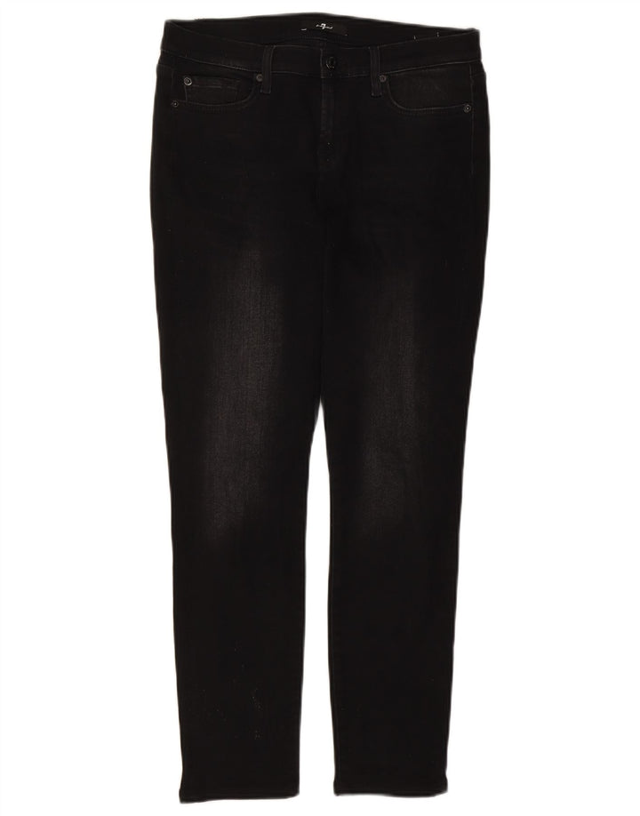 7 For All Mankind Kvinder Slim Jeans W30 L27 Sort Bomuld