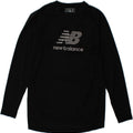 NEW BALANCE Mens Graphic Top Long Sleeve Small Black Polyester Vintage New Balance and Second-Hand New Balance from Messina Hembry 