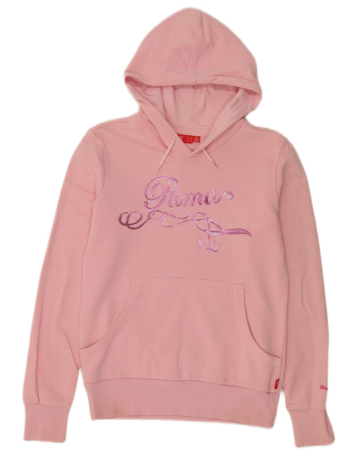 Puma Graphic Hoodie Jumper UK 12 Medium Pink