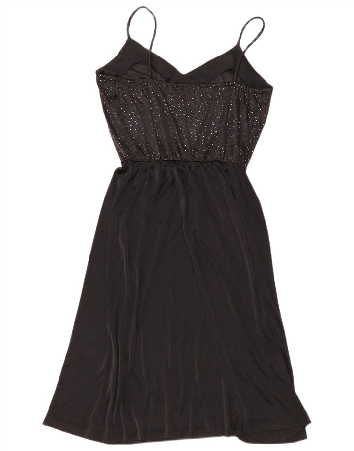 Vintage Dame Slip Dress UK 12 Medium Black