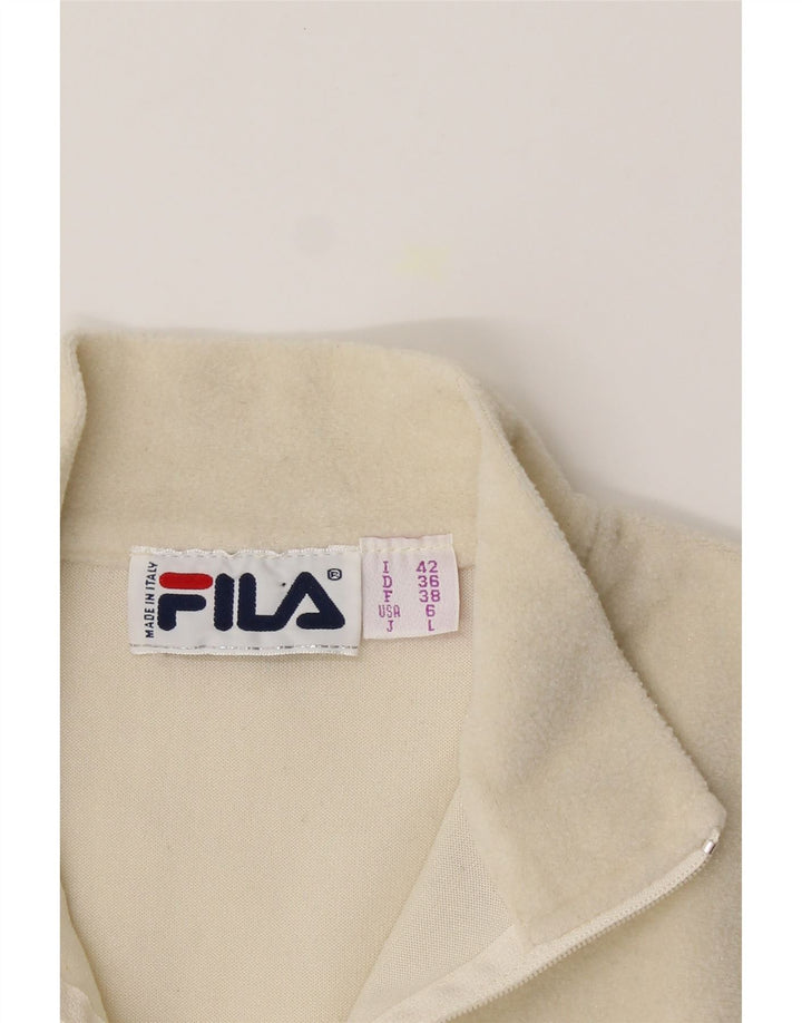 FILA Womens Fleece Bodysuit IT 42 Medium Beige Vintage Fila and Second-Hand Fila from Messina Hembry 