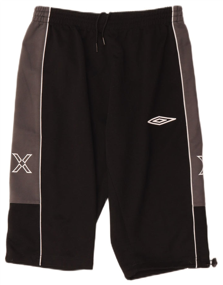 Umbro Herre Graphic Bermuda Sport Shorts Large Black Colourblock Polyester