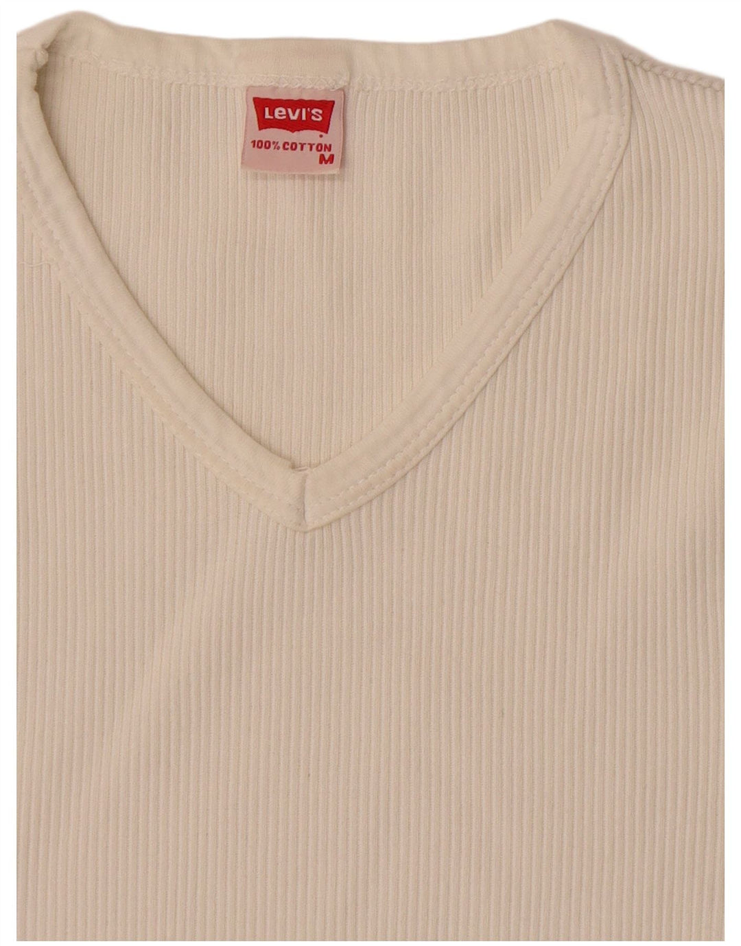 Levi's Dame T-Shirt Top UK 12 Medium Hvid Bomuld