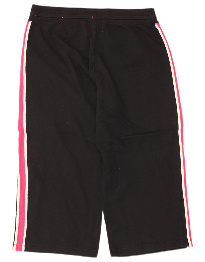 REEBOK Dame Capri Træningsdragt Bukser UK 14 Medium Sort Colourblock