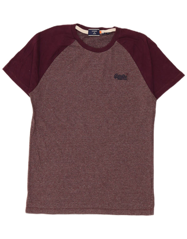 Superdry T-shirt top til mænd Medium Bourgogne Flecked Bomuld