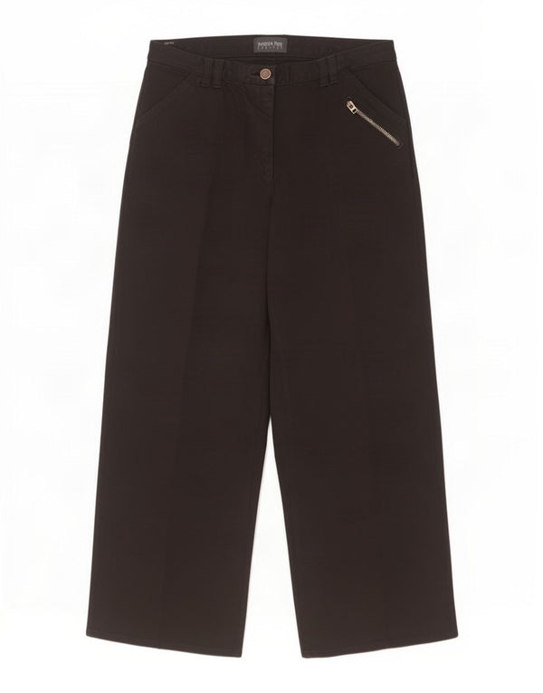 Patrizia Pepe Dame Højtaljede Brede Ben Jeans IT 42 Medium W29 L28 Sort