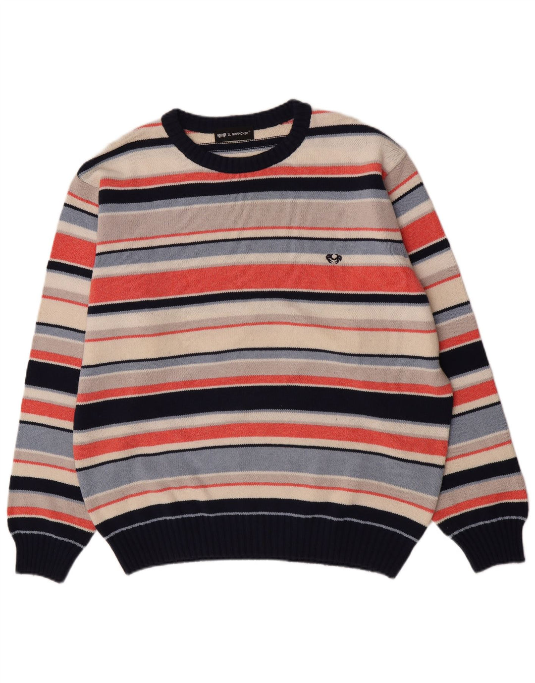 Il Granchio Herre Crew Neck Jumper Sweater Stor Flerfarvet Stribet