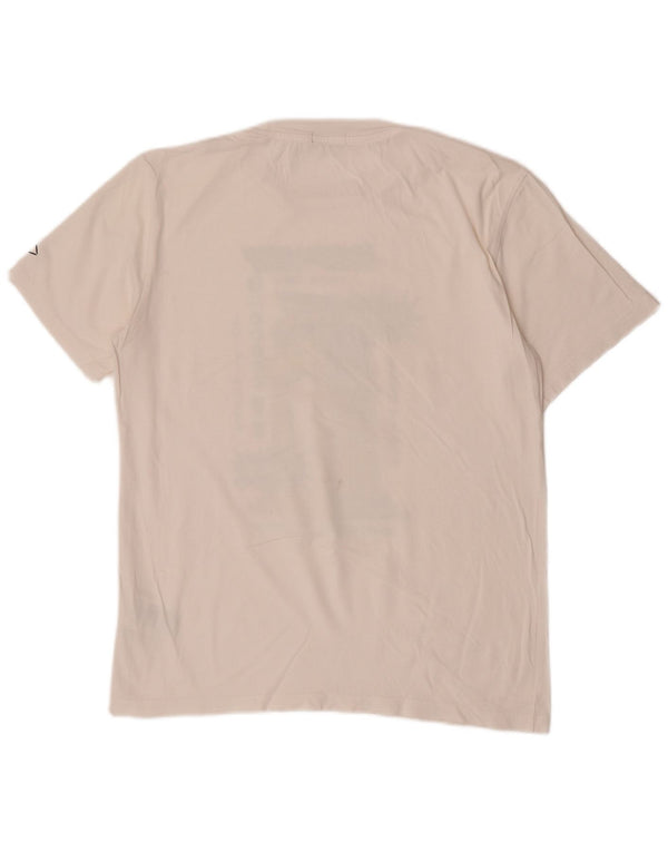 Replay Herre Grafisk T-Shirt Top Stor Hvid Bomuld